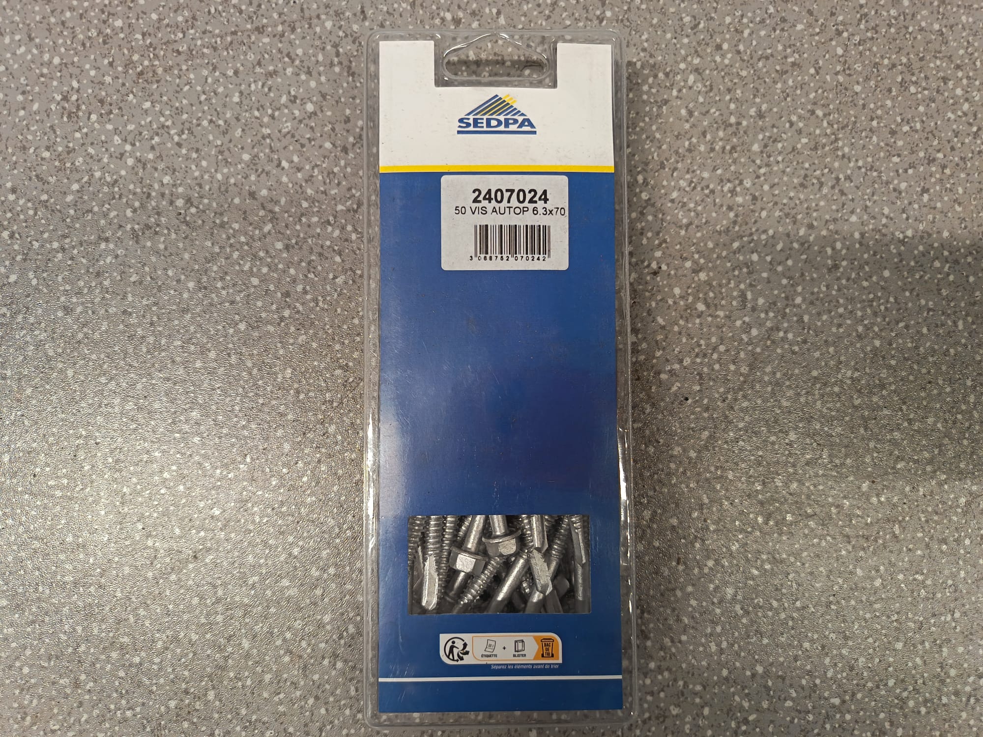 Boite de 50 vis alu zinc auto perceuses pour bac acier Ondofix Galva diamètre 10mm - SEDPA - Image 3